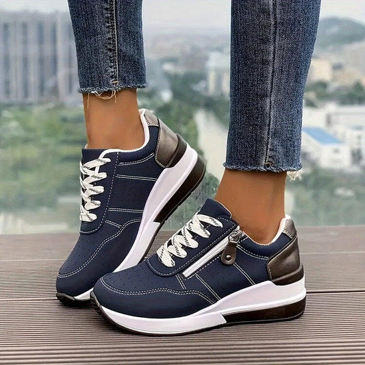 Women's Walking Sneakers with Side Zip