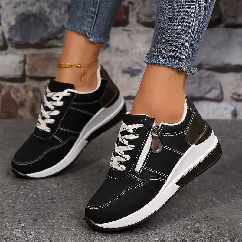 Women's Walking Sneakers with Side Zip