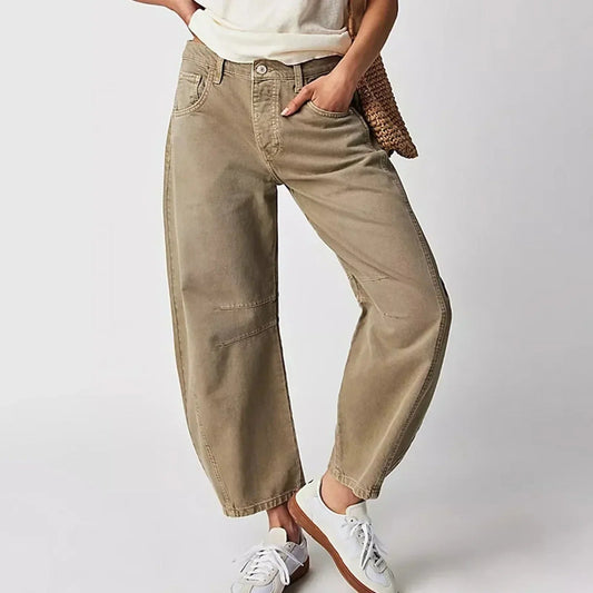 Women's Relaxed Wide-Leg Trousers with Elasticated Waist