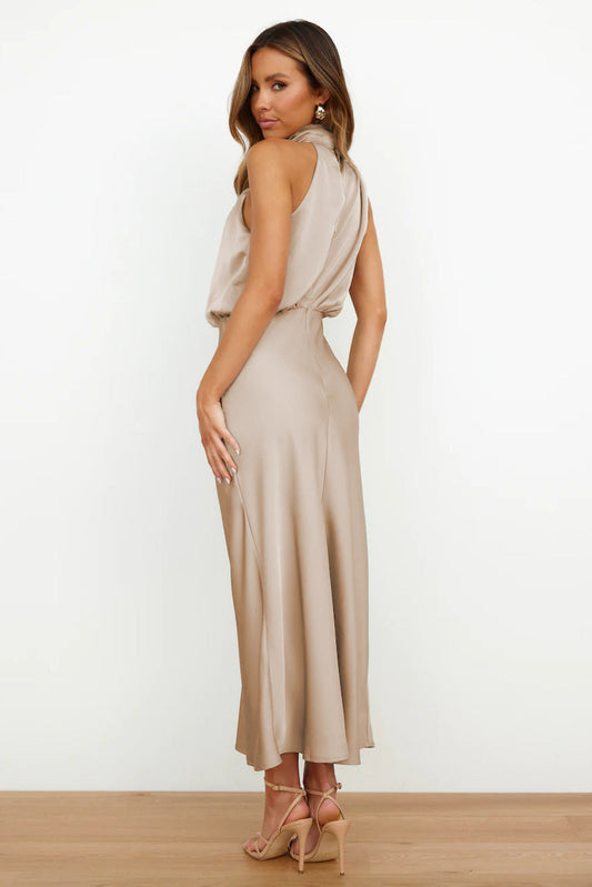 Women's Rosa - Elegant Satin Evening Dress