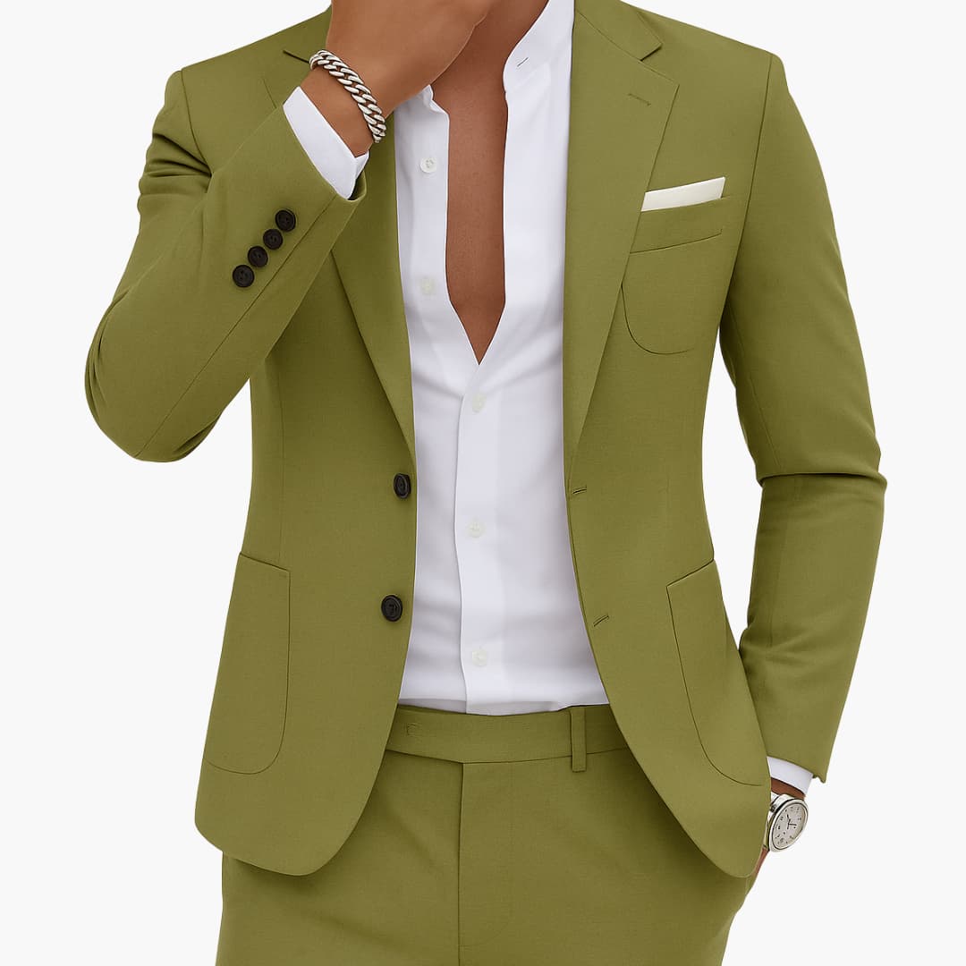 Men's Two-Piece Suit with Blazer and Trousers