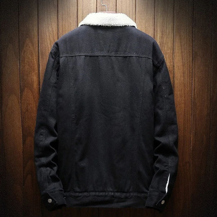 Men's Denim Jacket with Wool-Blend Lining