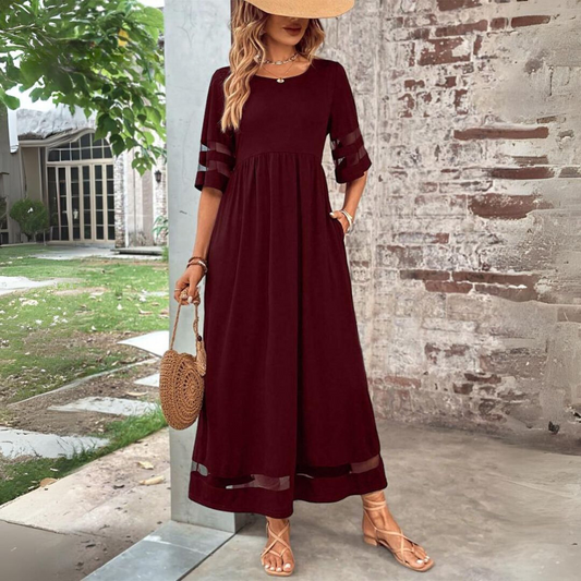 Women's Midi Dress with Gathered Front