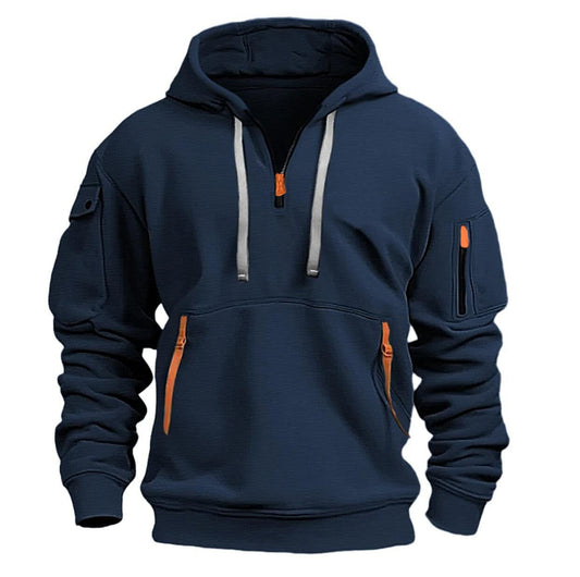 Men's Quarter-Zip Hoodie with Utility Pockets