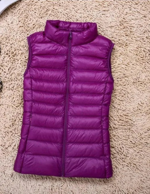 Women's Lightweight Padded Gilet with Stand Collar