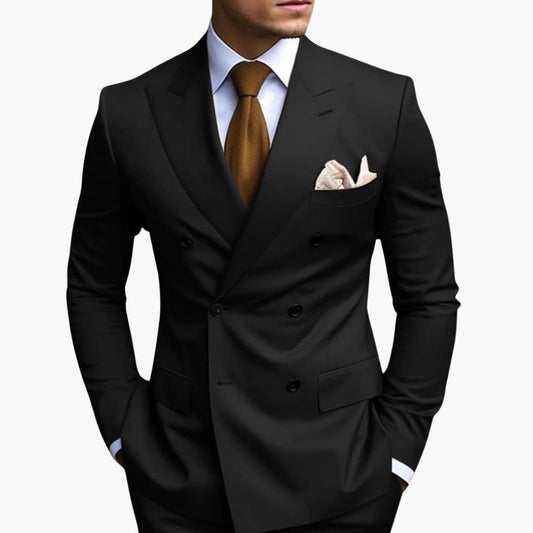 Men's Slim-Fit Two-Piece Suit with Notch Lapels