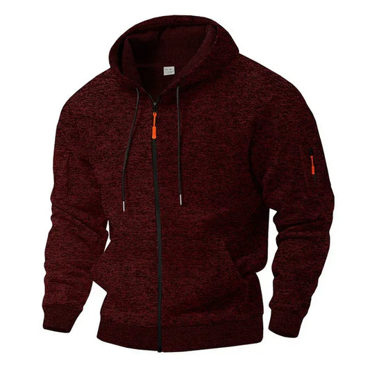 Men's Marled Fleece Jacket with Zip Pockets