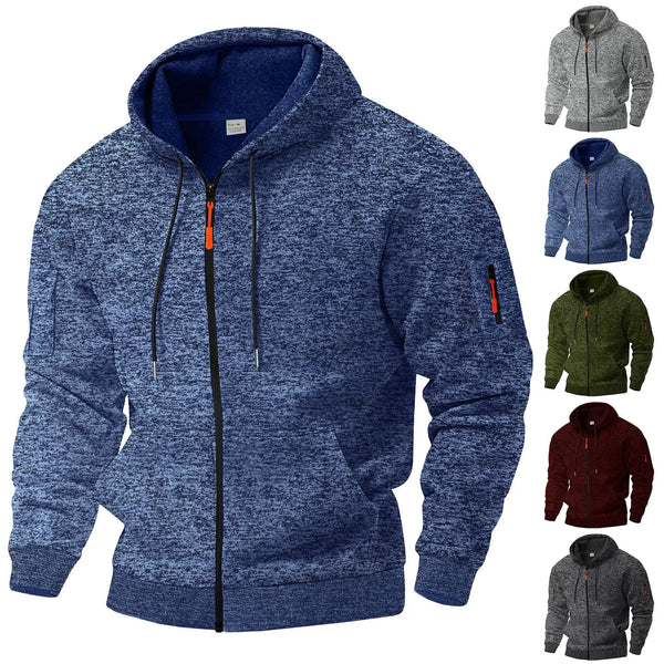 Men's Marled Fleece Jacket with Zip Pockets