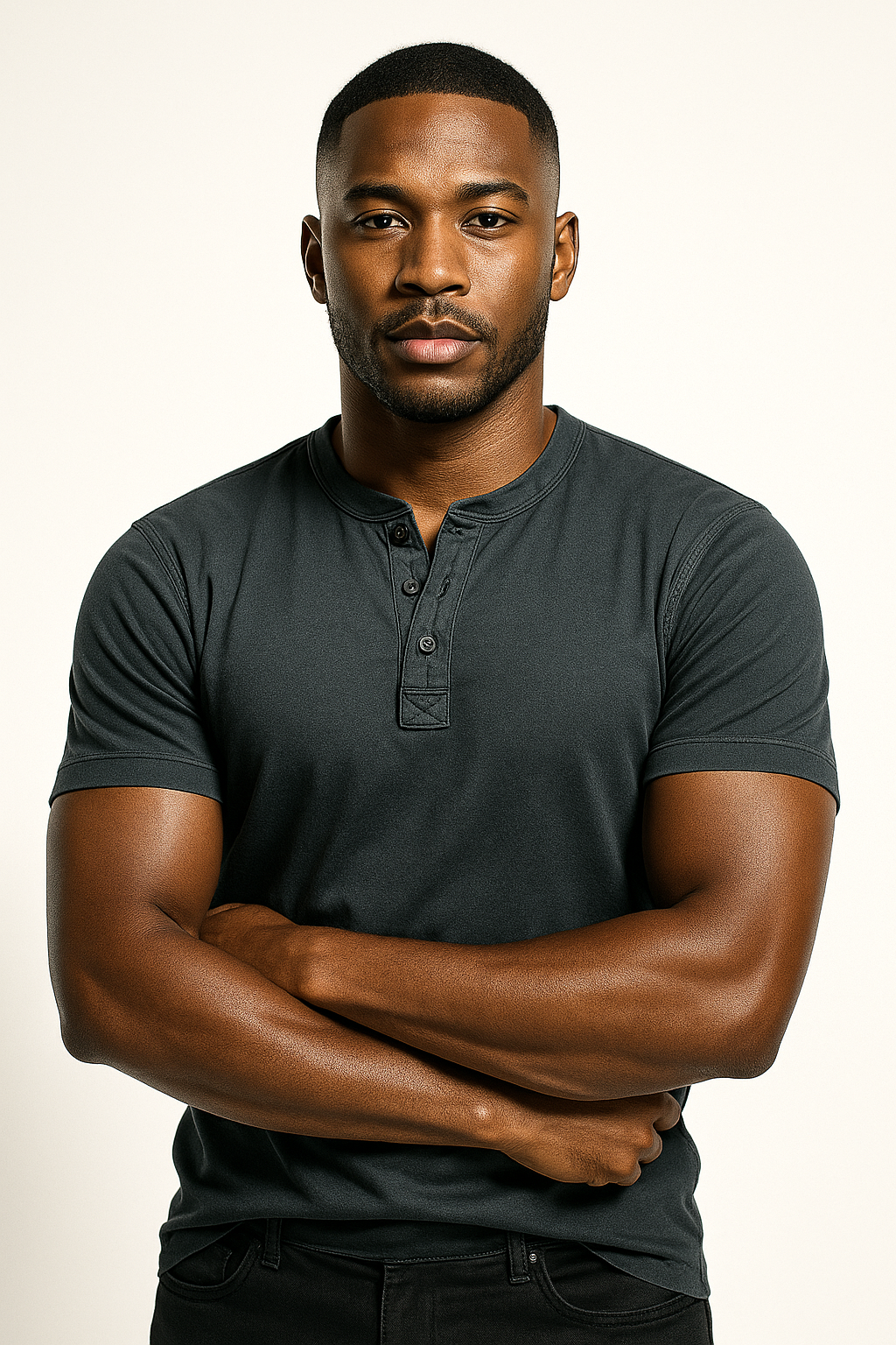 Men's Henley Shirt with Short Sleeves