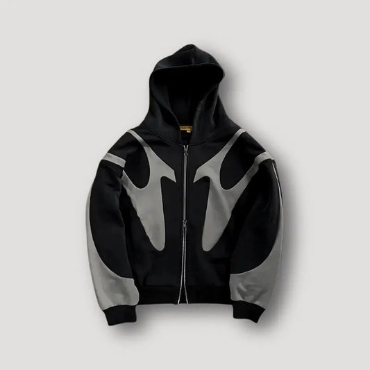 Men's Zip-Through Hoodie with Contrast Panels