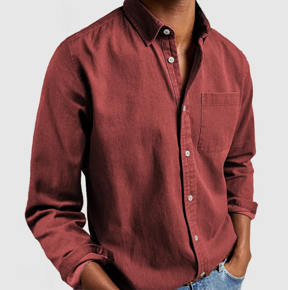 Men's Denim Shirt with Button Front