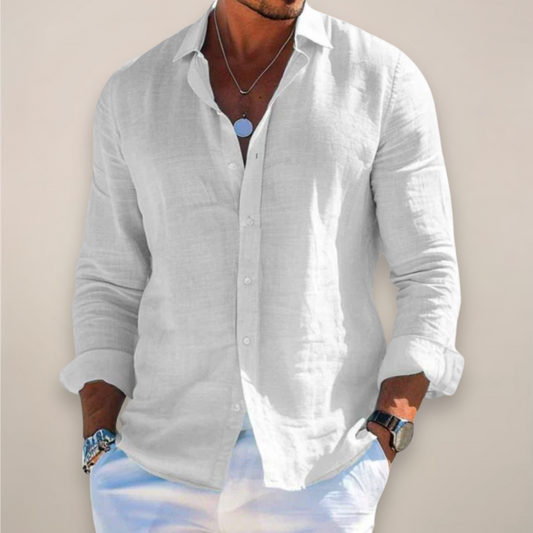 Men's Relaxed Shirt with Lapel Collar