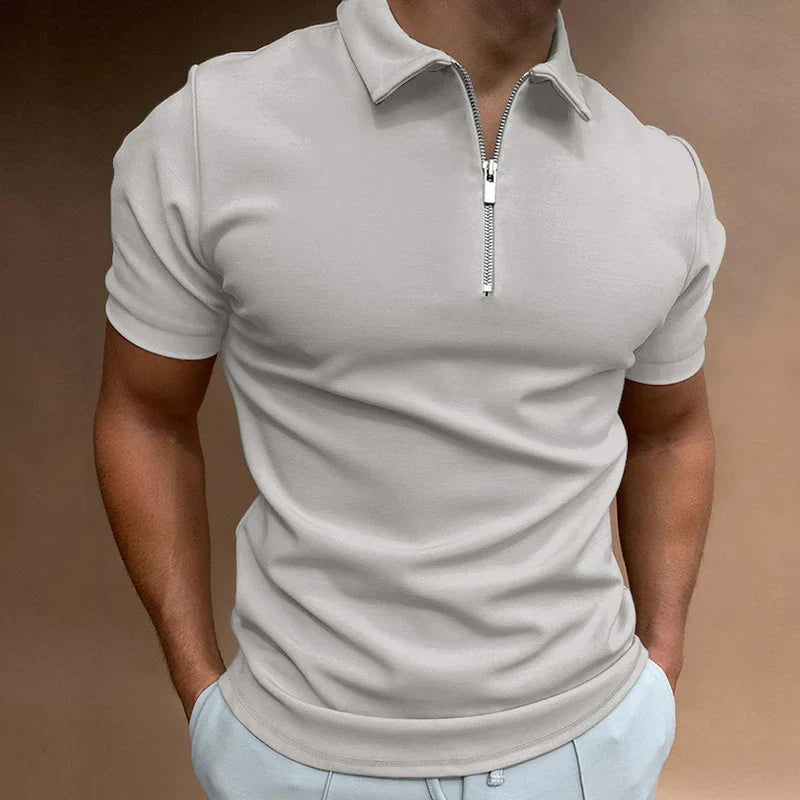 Men's Polo Shirt with Zip Placket