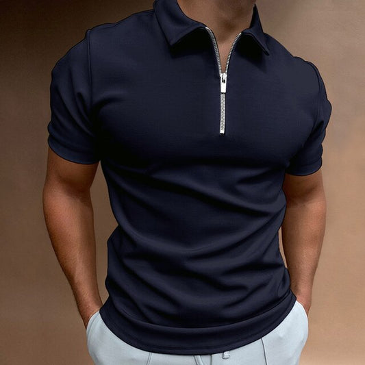 Men's Polo Shirt with Zip Placket