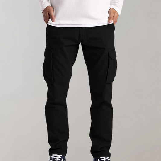 Men's Slim-Fit Cargo Trousers with Utility Pockets