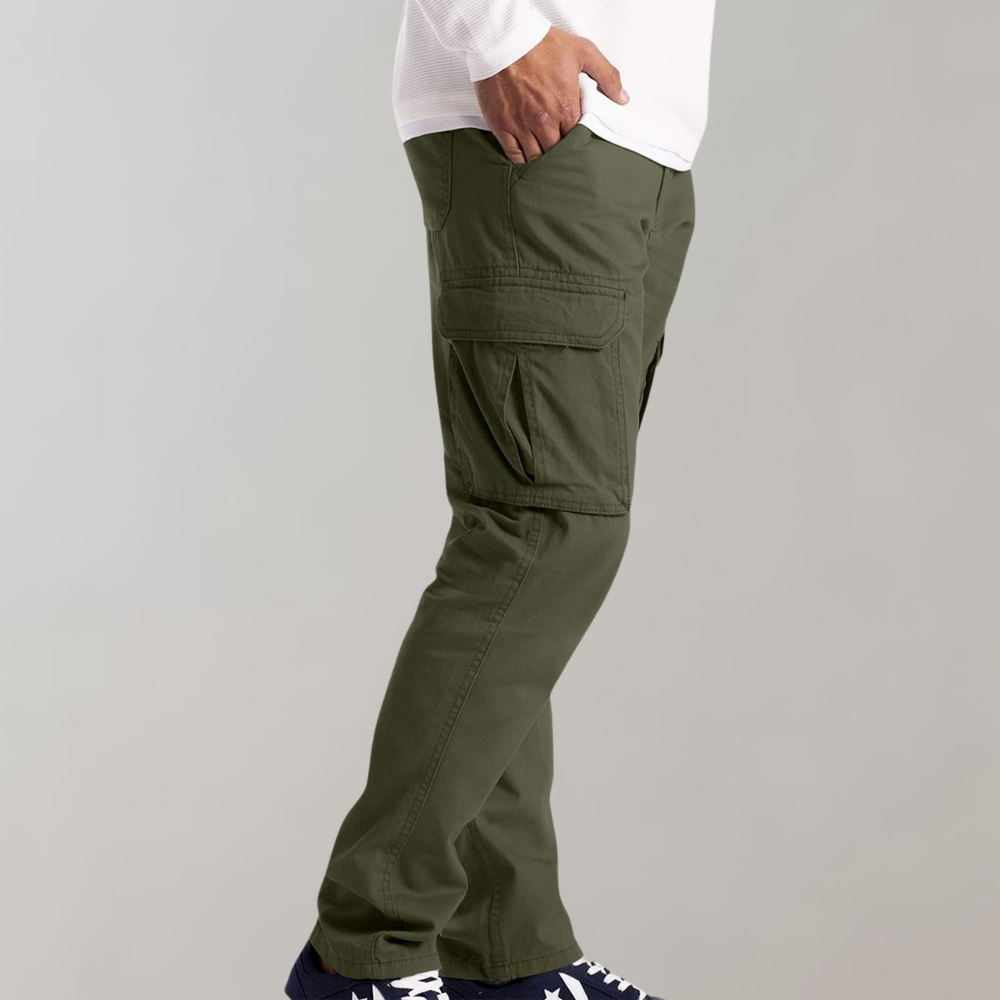 Men's Slim-Fit Cargo Trousers with Utility Pockets