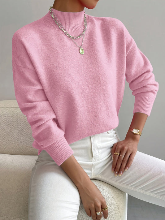 Women's Elegant Warm Jumper – Light Pink