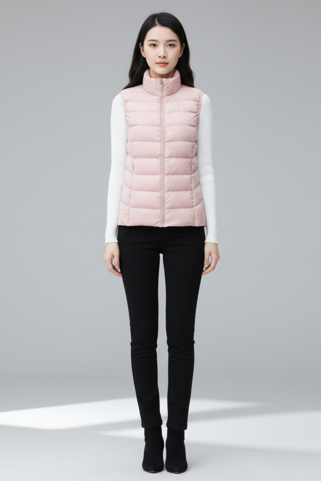 Women's Padded Gilet with Stand Collar