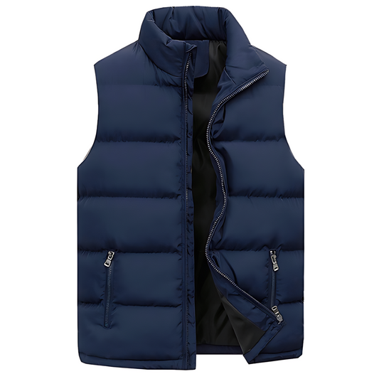 Men's Padded Gilet with Stand Collar