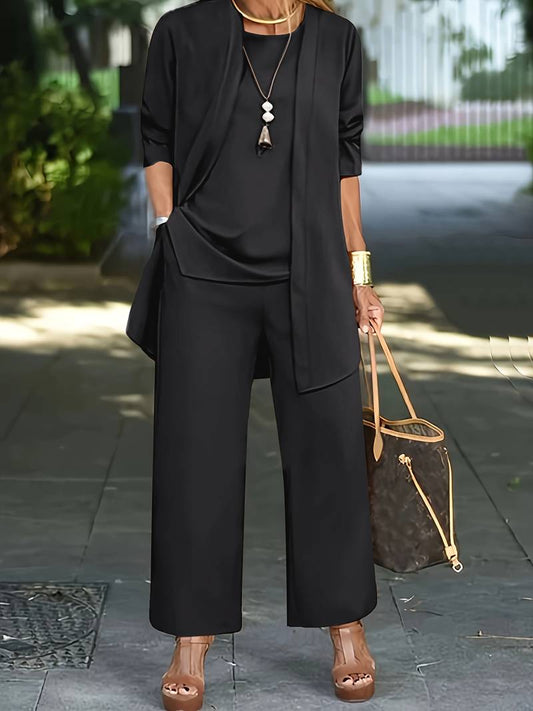 Women's Three-Piece Set with Blazer and Trousers