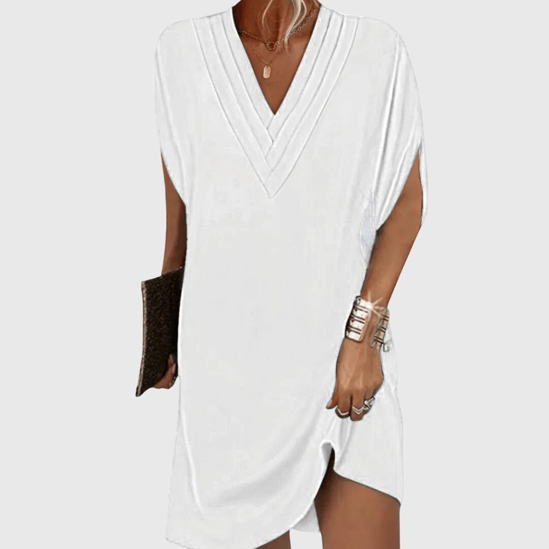 Women's Draped Dress with Gathered Waist