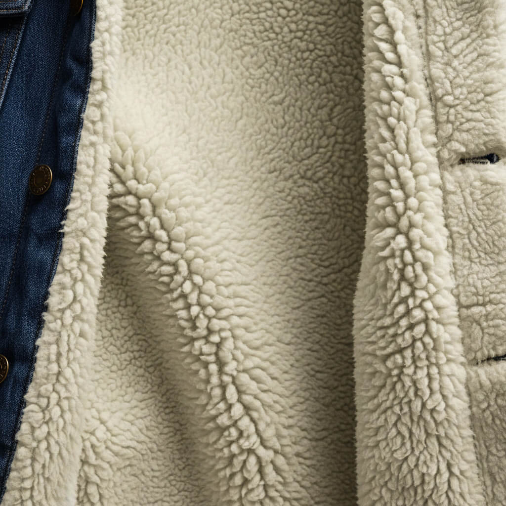 Men's Denim Jacket with Shearling Collar