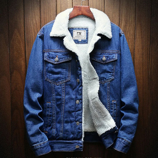 Men's Denim Jacket with Wool-Blend Lining
