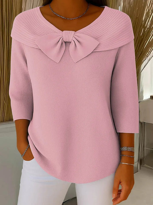 Women's Knitted Jumper with Round Neck