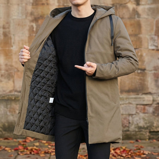 Men's Hooded Coat with Quilted Lining - photo 2