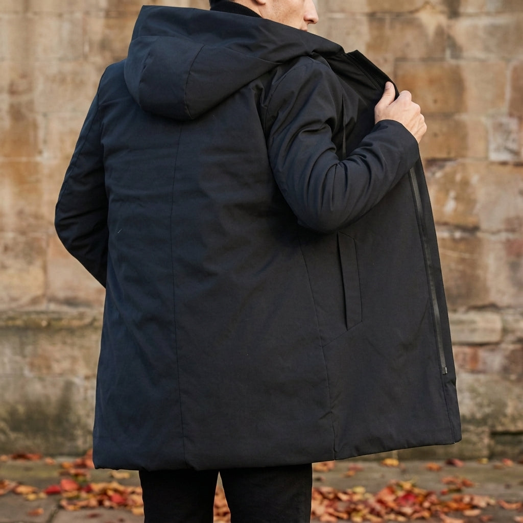 Men's Hooded Coat with Quilted Lining - photo 3