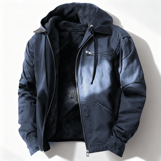 Men's Hooded Jacket with Zip Front and Drawcord - photo 2