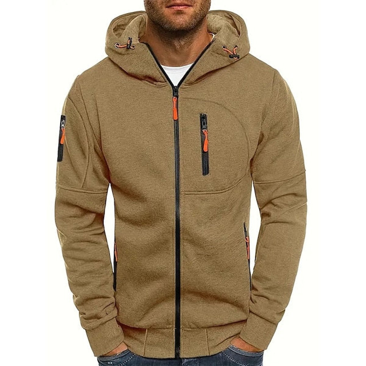 Men's Knitted Hoodie with Zip Front - photo 9