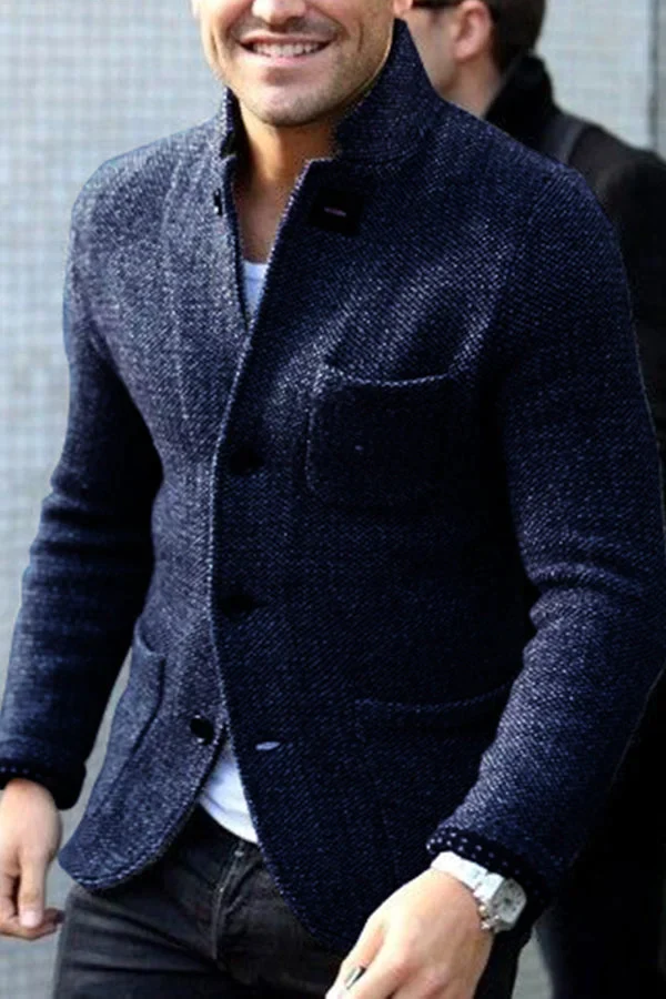 Men's Wool Blend Cardigan with Chest Pocket - photo 4
