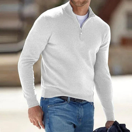 Men's Zip-Neck Knit Jumper - photo 2
