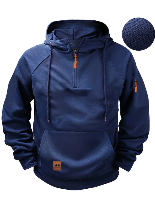 Men's Zip-Through Hoodie with Kangaroo Pockets - photo 2