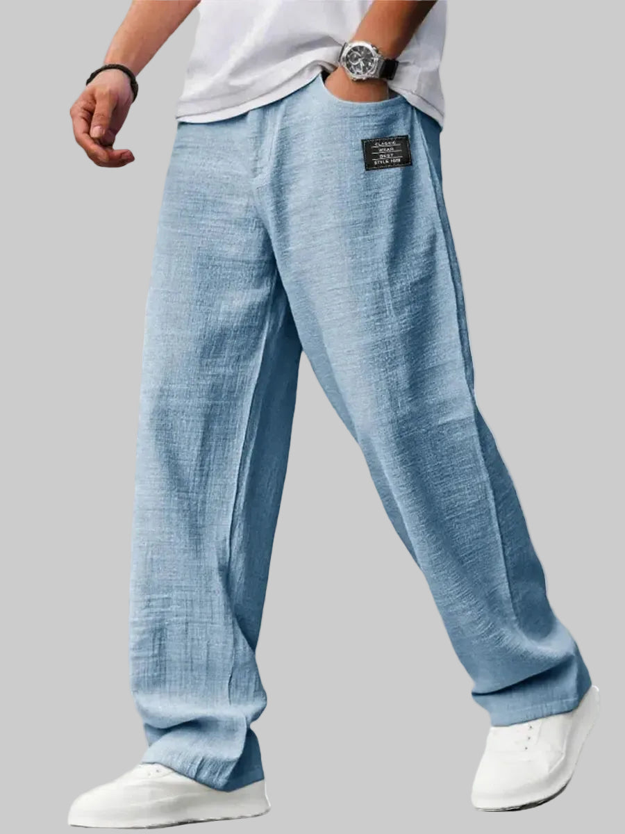 Men's Linen Trousers with Relaxed Fit