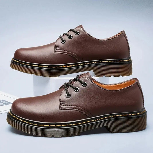 Men's Oxford Shoes with Lace-Up Front in Brown