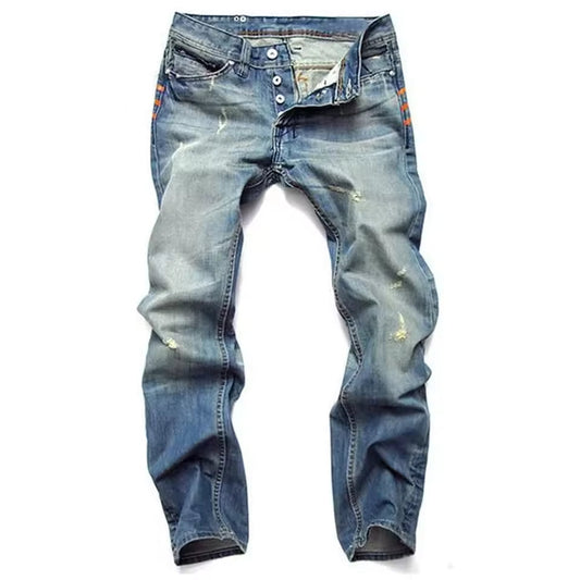 Men's Slim-Fit Jeans with Distressed Detail