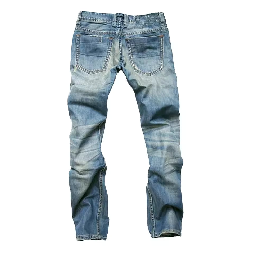 Men's Slim-Fit Jeans with Distressed Detail
