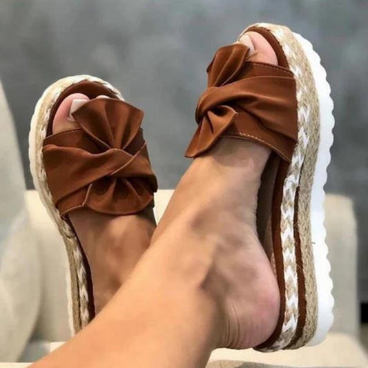 Women's Bow Platform Slide Sandals - photo 2
