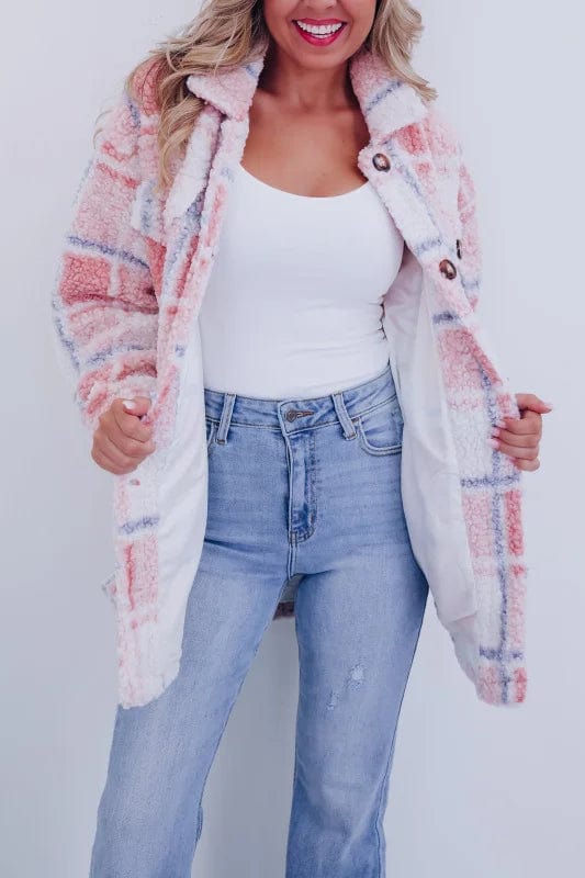 Women's Check Fleece Shacket - photo 5