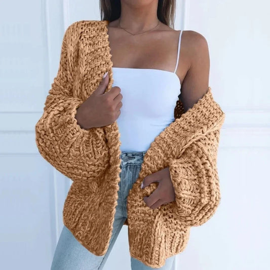 Women's Chunky Knit Open-Front Cardigan - photo 2