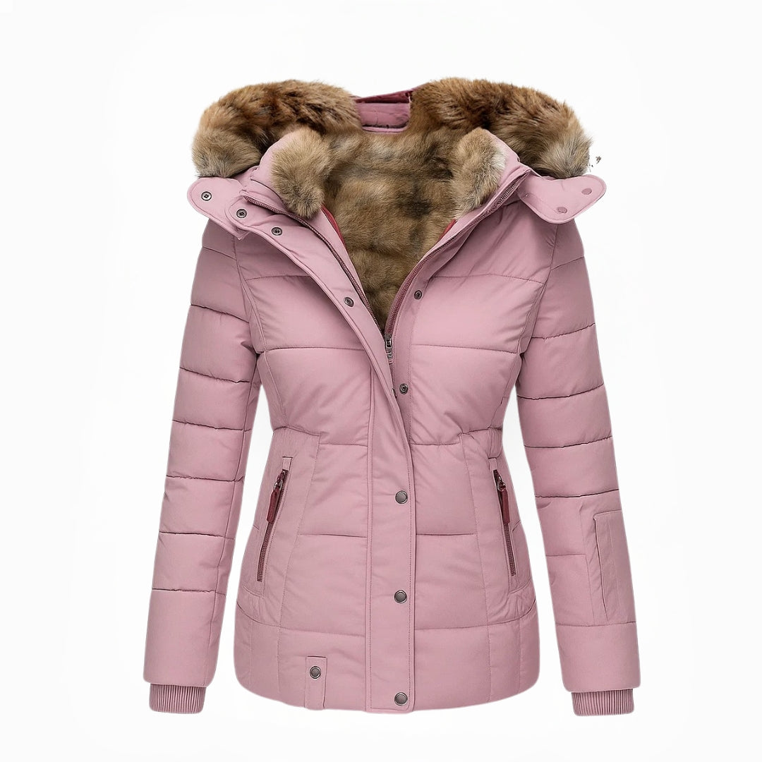 Women's Long Padded Coat with Zip Pockets - photo 8