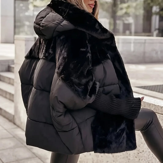 Women's Plush Hooded Coat - photo 2
