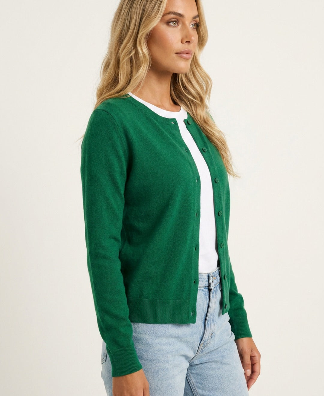 Women's Fine Knit Cardigan with Button Front - photo 6