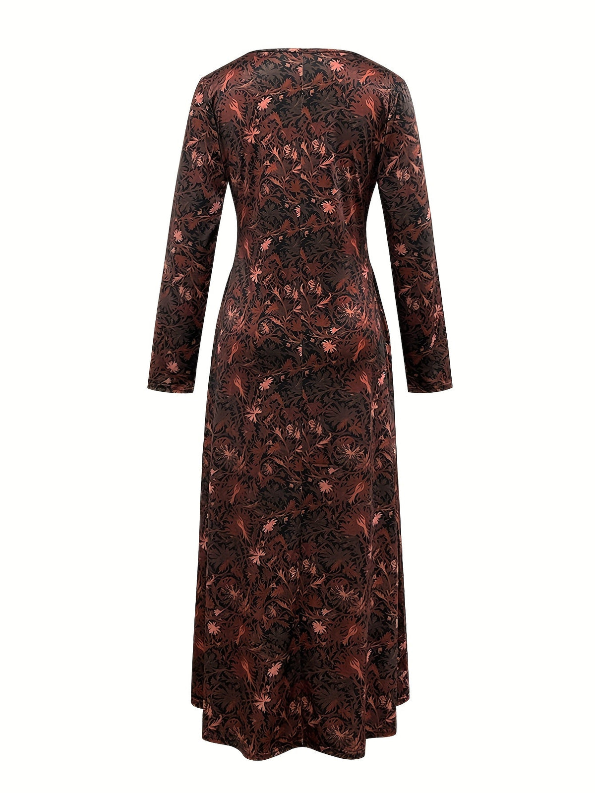 Women's Floral Maxi Dress with Three-Quarter Sleeves – view 4