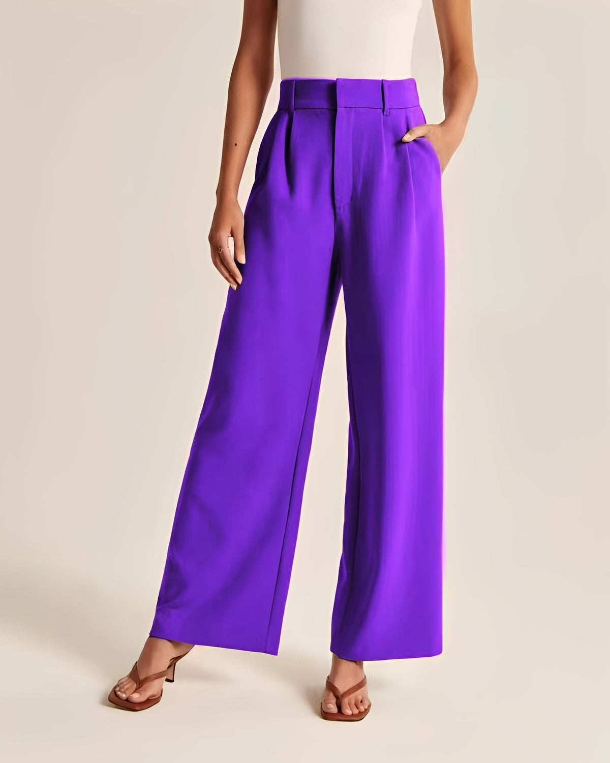 Women's High-Waisted Tailored Trousers - photo 7