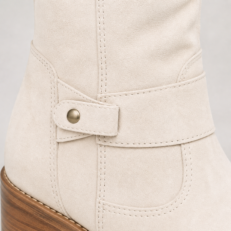 Women's Knee-High Boots with Buckle Detail-6