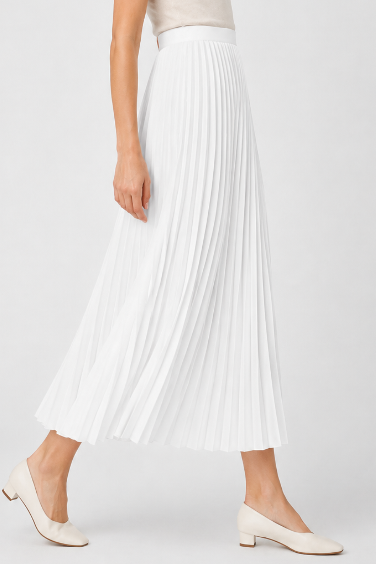 Women's Pleated High-Waisted Midi Skirt - photo 12