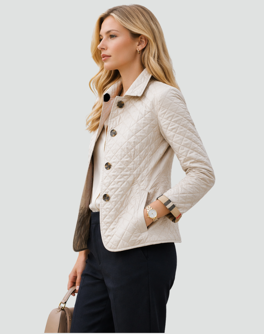 Women's Quilted Jacket with Contrast Collar – view 2